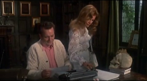 Denholm Elliott and Joanna Dunham in a scene from The House That Dripped Blood (1971)
