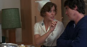 Jenny Agutter and David Naughton in a scene from An American Werewolf in London (1981)