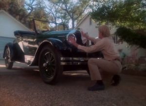 Frank (Ed Begley Jr.) gets busy cleaning up a vintage Jordan Playboy sports car in the "Second Chance" segment of the 1977 horror movie anthology Dead of Night.
