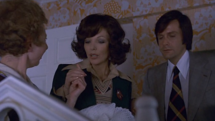 Hilary Mason, Joan Collins, and Ralph Bates in I Don't Want to be Born (1975) 