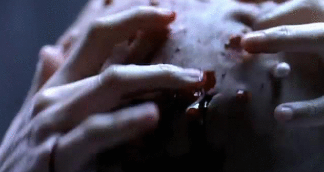 A disturbing scene from the Korean horror film, The Wig (2005)
