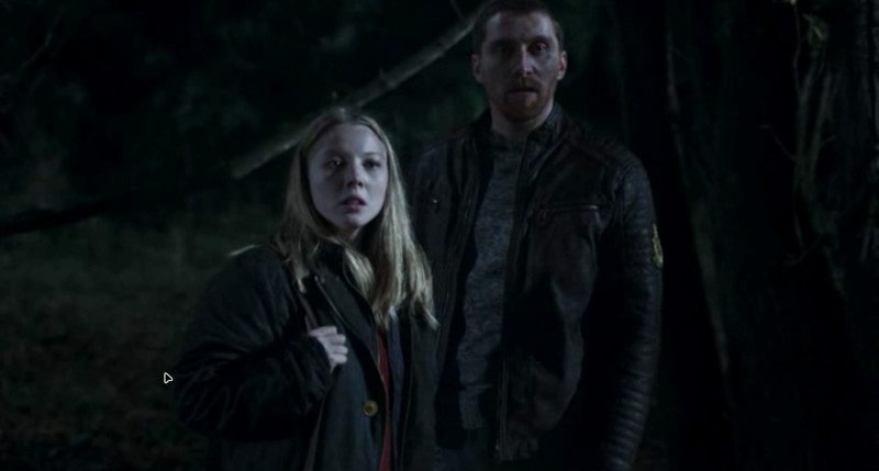 Charlotte Beaumont and Ben Batt in a scene from The Windmill Massacre (2016)