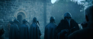 The plague doctors escort the sick to the la ermita (the chapel)