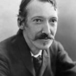 Blakc and white photograph of Robert Louis Stevenson (Scottish author)
