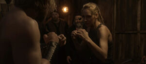 Hannaj Bang Bendz and Ben Manning in a fight (Ship of the Damned 2024)