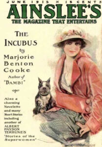 Ainslee's Magazine June 1915 - Front Cover featuring a woman and a dog
