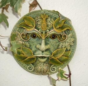 Picture of a modern Green Man wall ornament