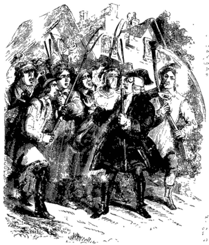 Mr. Chillingworth tries to calm the villagers down