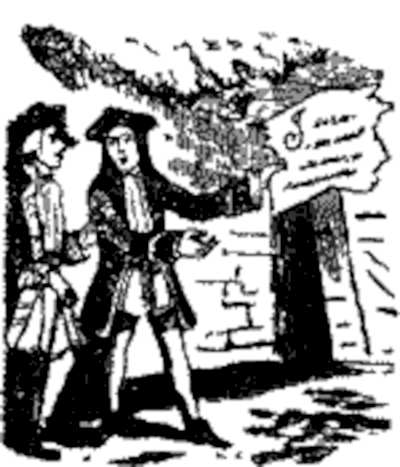 The finding of the mysterious paper (illustration from Varney the Vampire, chapter XXVIII