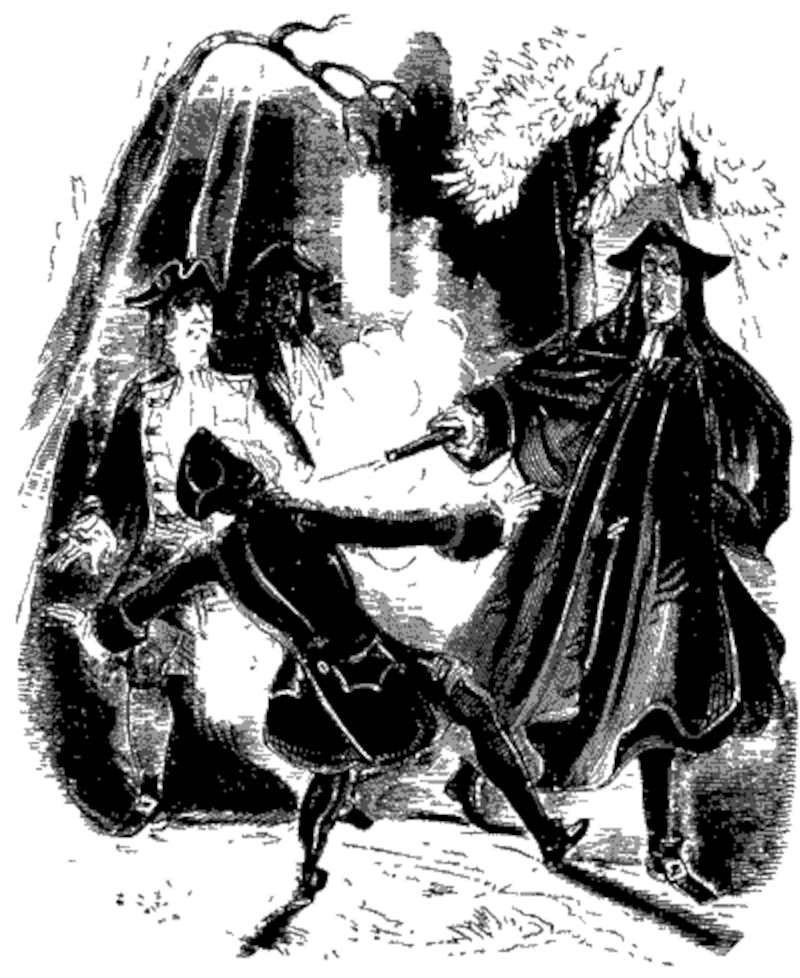 Varney shoots Mr. Chillingworth (Illustration from Varney the Vampire, chapter LXXVIII)
