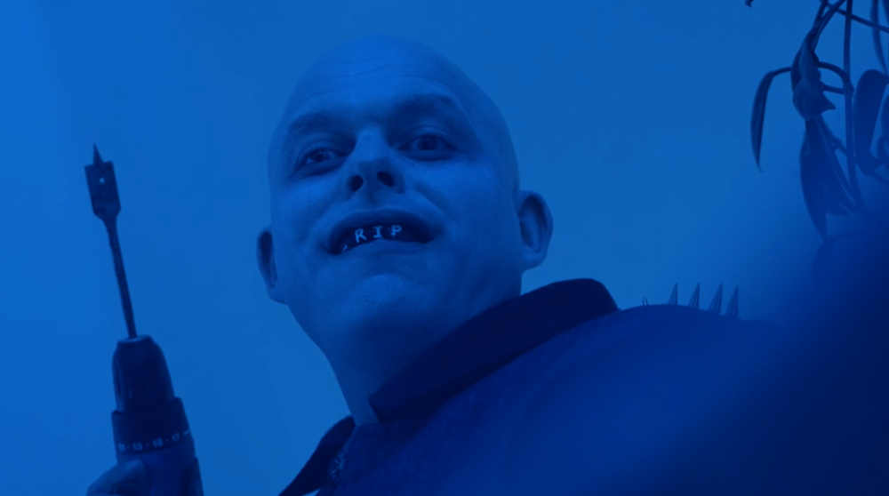 R.I.P Man, Alden Pick (Owen Llewelyn), has his gum shield in, his drill in his hand, and is ready to get to work.