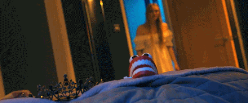 Abigail falls victim to the R.I.P Man (gif image featuring Owen Llewelyn and August Porter)