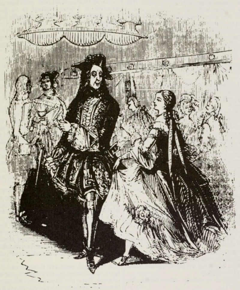 Varney the Vampire trying his best to woo Miss Stevens (Illustration from Varney the Vampire, chapter CL)